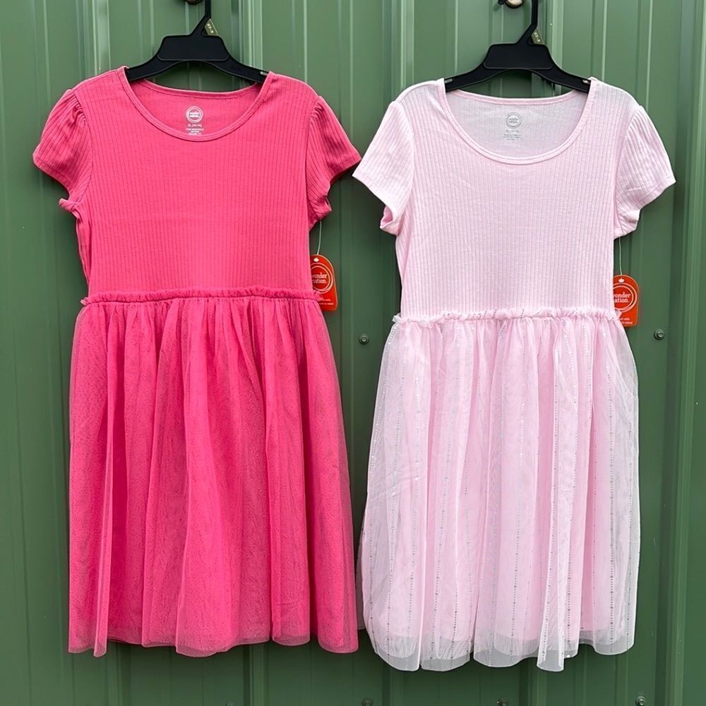 Girls Short Sleeve Tutu Dress, 2-Pack Size XL